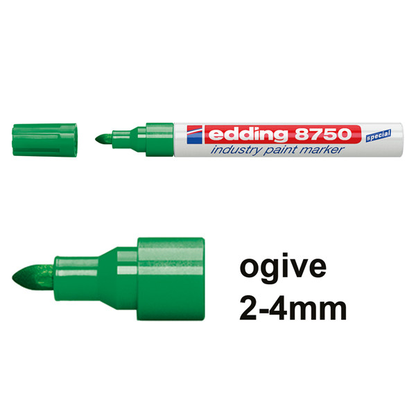 Edding 8750 marqueur peinture spécial industrie (2 - 4 mm ogive) - vert 200776 - 1
