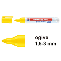 Edding 95 marqueur pour tableaux en verre (1,5 - 3 mm ogive) - jaune 240586
