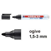 Edding 95 marqueur pour tableaux en verre (1,5 - 3 mm ogive) - noir 240585