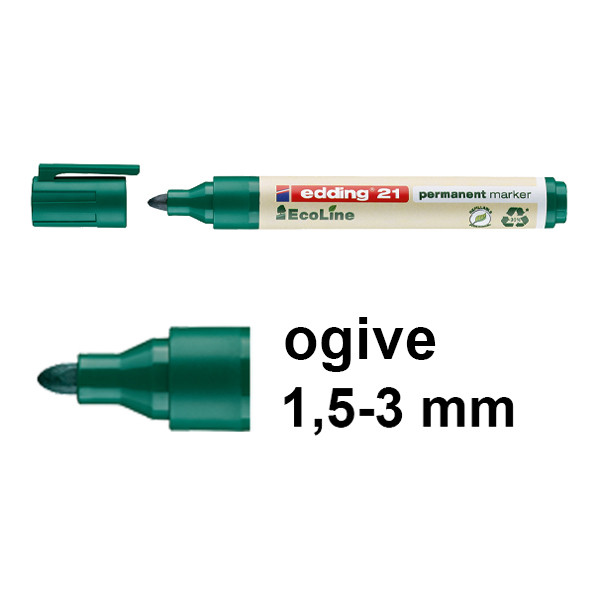 Edding EcoLine 21 marqueur permanent (1,5 - 3 mm ogive) - vert 240333 - 1