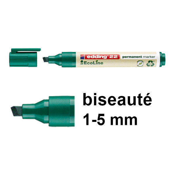 Edding EcoLine 22 marqueur permanent (1 - 5 mm biseauté) - vert 240337 - 1
