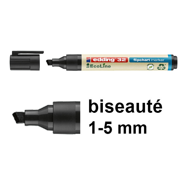Edding EcoLine 32 marqueur pour chevalet (1 - 5 mm biseauté) - noir 240359 - 1
