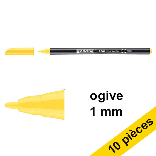 Offre : 10x Edding 1200 feutre (1 mm ogive) - jaune 239565 - 1