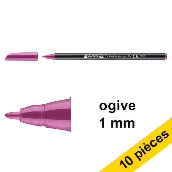 Offre : 10x Edding 1200 feutre (1 mm ogive) - magenta 239575 - 1