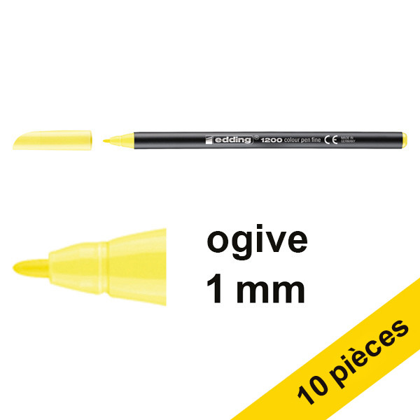 Offre : 10x Edding 1200 feutre (1 mm ogive) - melon jaune 239570 - 1