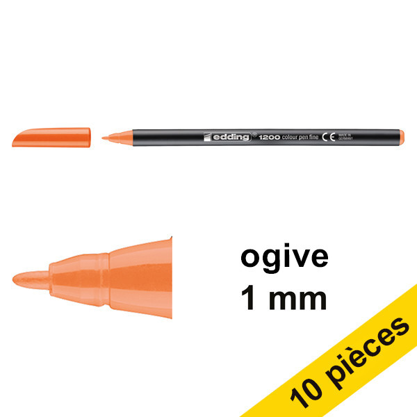 Offre : 10x Edding 1200 feutre (1 mm ogive) - orange 239581 - 1