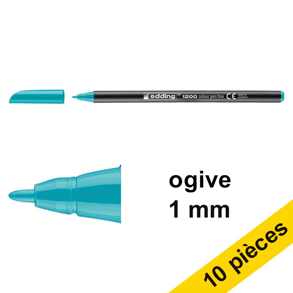 Offre : 10x Edding 1200 feutre (1 mm ogive) - turquoise 239591 - 1