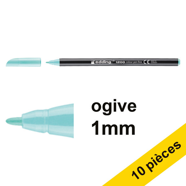 Offre : 10x Edding 1200 feutre (1 mm ogive) - turquoise pastel 239586 - 1