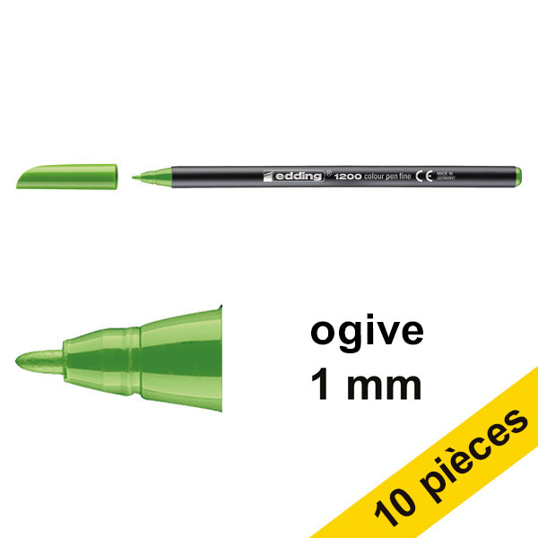 Offre : 10x Edding 1200 feutre (1 mm ogive) - vert clair 239573 - 1