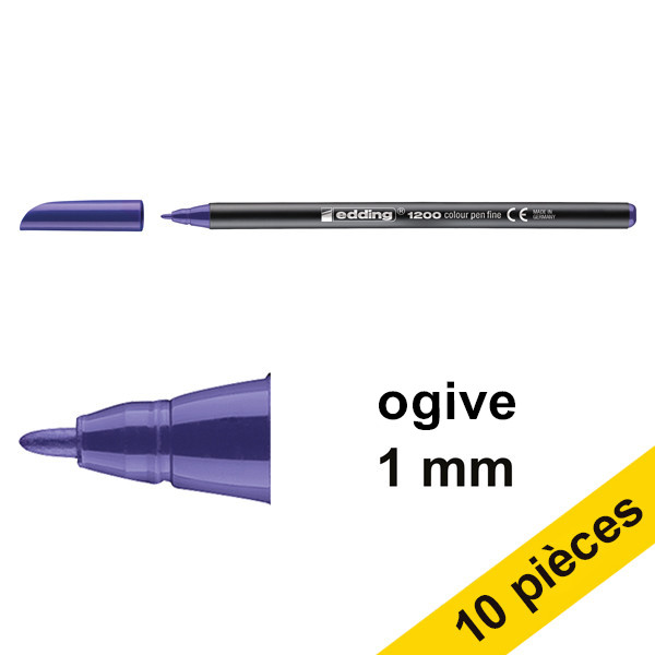 Offre : 10x Edding 1200 feutre (1 mm ogive) - violet 239592 - 1