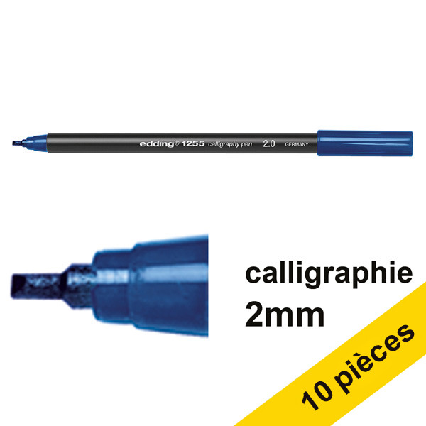Offre : 10x Edding 1255 feutre calligraphie (2 mm) - bleu acier 239605 - 1