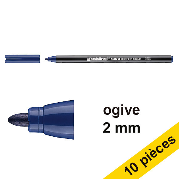 Offre : 10x Edding 1300 feutre (2 mm ogive) - bleu acier 239641 - 1
