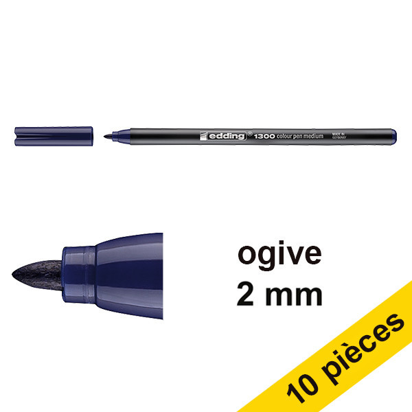 Offre : 10x Edding 1300 feutre (2 mm ogive) - bleu de Prusse 239636 - 1