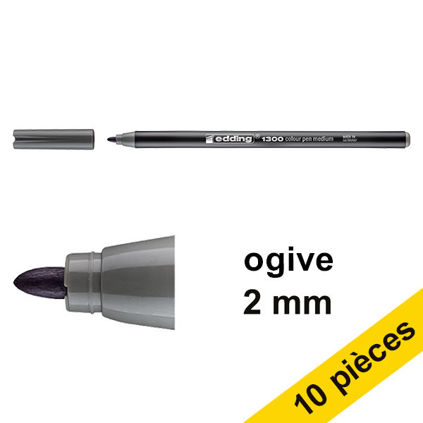 Offre : 10x Edding 1300 feutre (2 mm ogive) - gris brun 239617 - 1