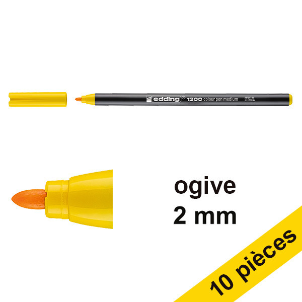 Offre : 10x Edding 1300 feutre (2 mm ogive) - jaune 239623 - 1