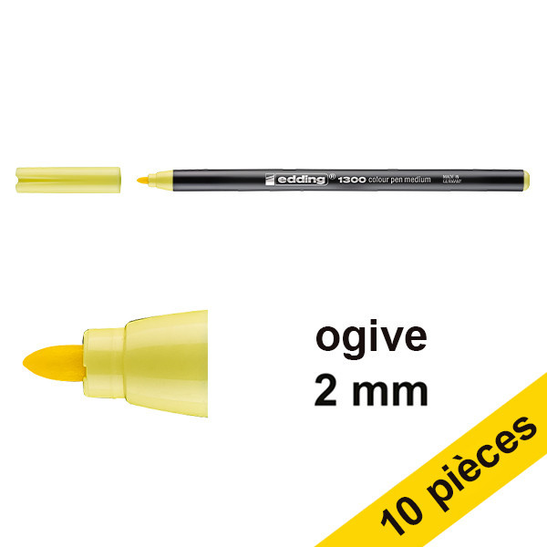 Offre : 10x Edding 1300 feutre (2 mm ogive) - jaune citron 239618 - 1