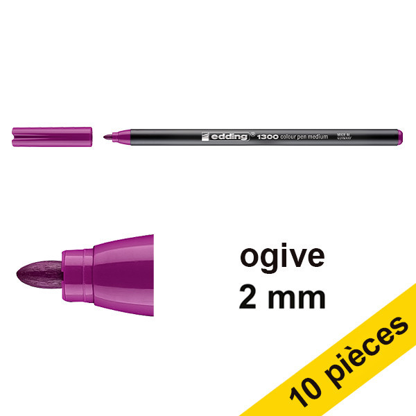 Offre : 10x Edding 1300 feutre (2 mm ogive) - magenta 239632 - 1