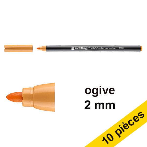 Offre : 10x Edding 1300 feutre (2 mm ogive) - orange clair 239631 - 1