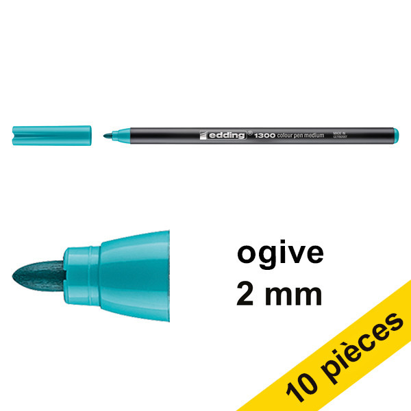 Offre : 10x Edding 1300 feutre (2 mm ogive) - turquoise 239642 - 1