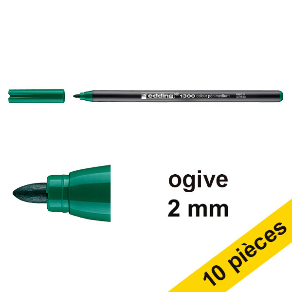 Offre : 10x Edding 1300 feutre (2 mm ogive) - vert 239625 - 1