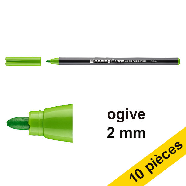 Offre : 10x Edding 1300 feutre (2 mm ogive) - vert clair 239630 - 1
