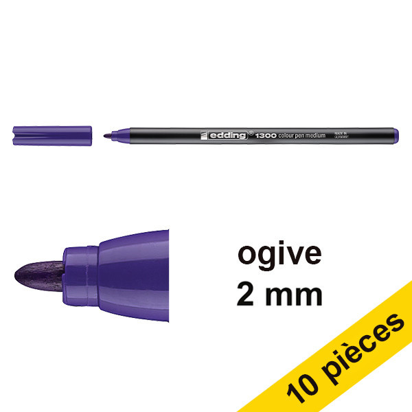 Offre : 10x Edding 1300 feutre (2 mm ogive) - violet 239644 - 1