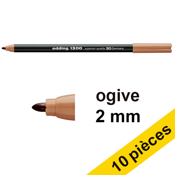 Offre : 10x Edding 1300 feutre de coloriage (2 mm - ogive) - bois de rose 240580 - 1