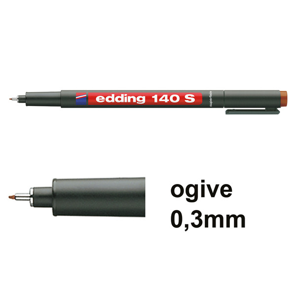 Offre : 10x Edding 140S marqueur permanent (0,3 mm ogive) - marron 239516 - 1