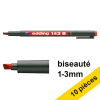 Offre : 10x Edding 143B marqueur permanent (1 - 3 mm biseautée) - rouge 239699 - 1