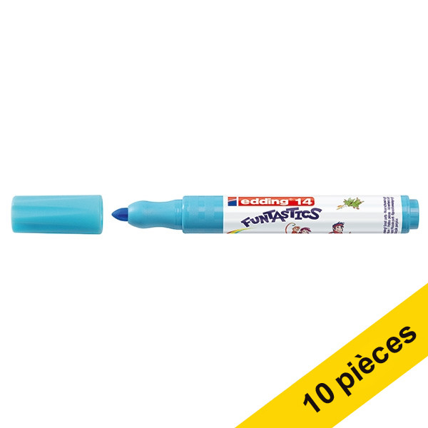 Offre : 10x Edding 14 Funtastics feutre (3 mm ogive) - bleu clair 239674 - 1