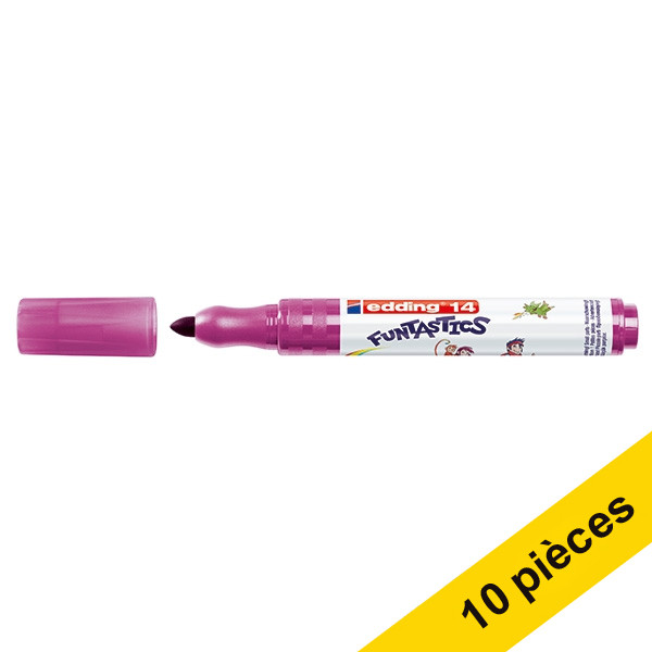 Offre : 10x Edding 14 Funtastics feutre (3 mm ogive) - framboise 239669 - 1