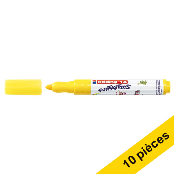 Offre : 10x Edding 14 Funtastics feutre (3 mm ogive) - jaune 239670 - 1