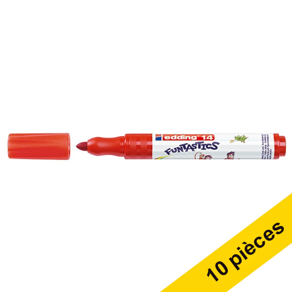 Offre : 10x Edding 14 Funtastics feutre (3 mm ogive) - rouge 239679 - 1