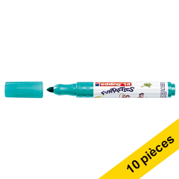 Offre : 10x Edding 14 Funtastics feutre large (3 mm - ogive) - turquoise 239681 - 1