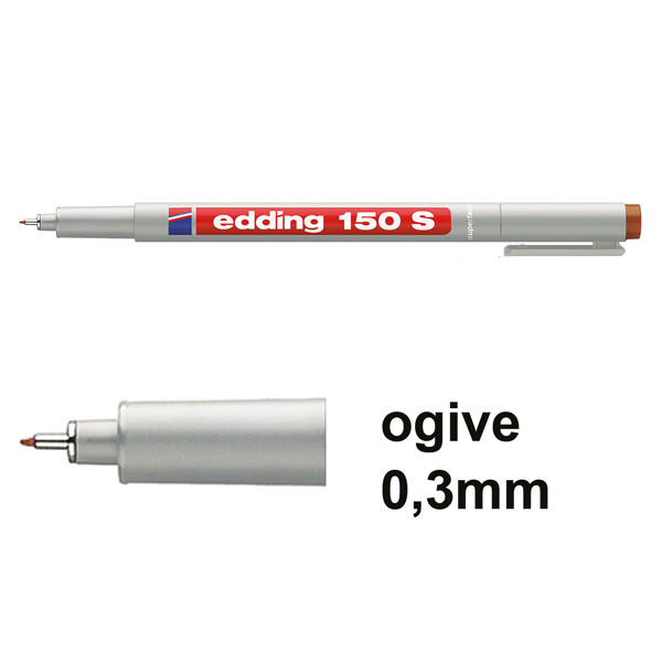 Offre : 10x Edding 150S marqueur non permanent (0,3 mm ogive) - marron 239710 - 1