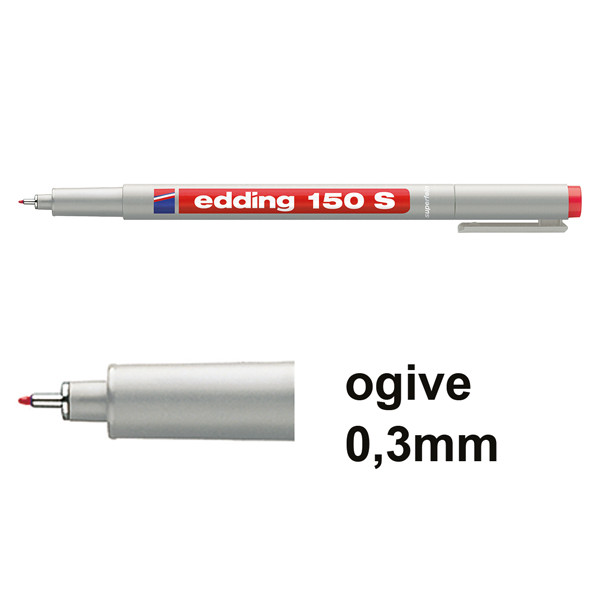Offre : 10x Edding 150S marqueur non permanent (0,3 mm ogive) - rouge 239712 - 1
