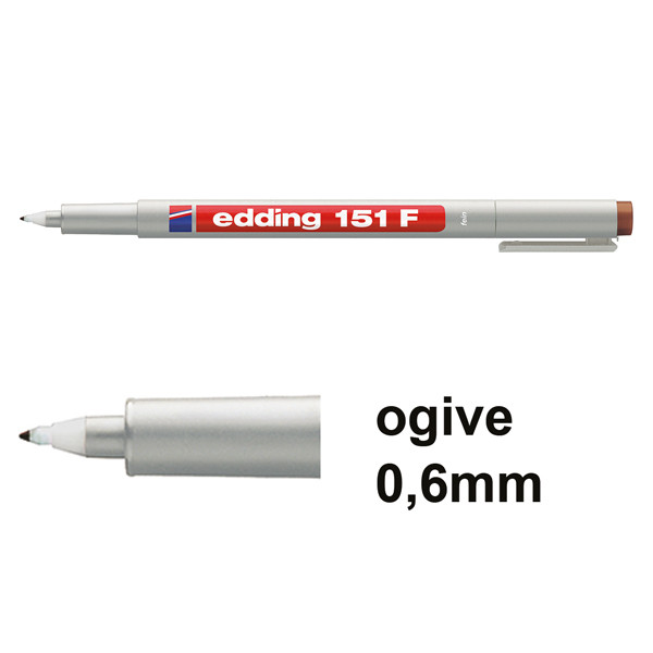 Offre : 10x Edding 151F marqueur non permanent (0,6 mm ogive) - marron 239715 - 1