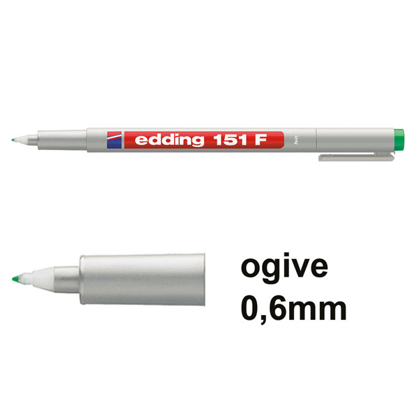 Offre : 10x Edding 151F marqueur non permanent (0,6 mm ogive) - vert 239716 - 1