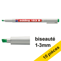 Offre : 10x Edding 153B marqueur non permanent (1 - 3 mm biseautée) - vert 239725