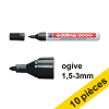 Offre : 10x Edding 3000 marqueur permanent (1,5 - 3 mm ogive) - noir 240601 - 1