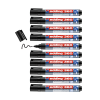 Offre : 10x Edding 360 marqueur pour tableau blanc (1,5 - 3 mm) - noir 240544
