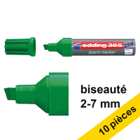 Offre : 10x Edding 365 marqueur pour tableau blanc (2 - 7 mm pointe biseautée) - vert