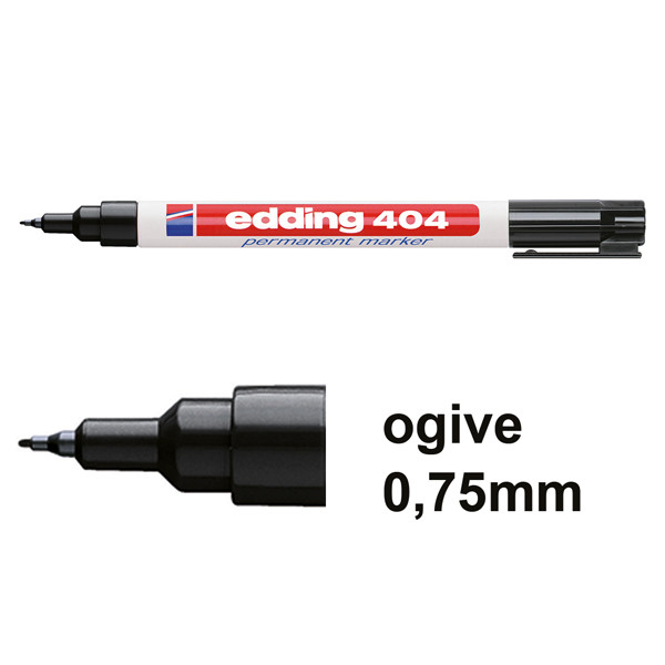 Offre : 10x  Edding 404 marqueur permanent (0,75 mm ogive) - noir 239500 - 1