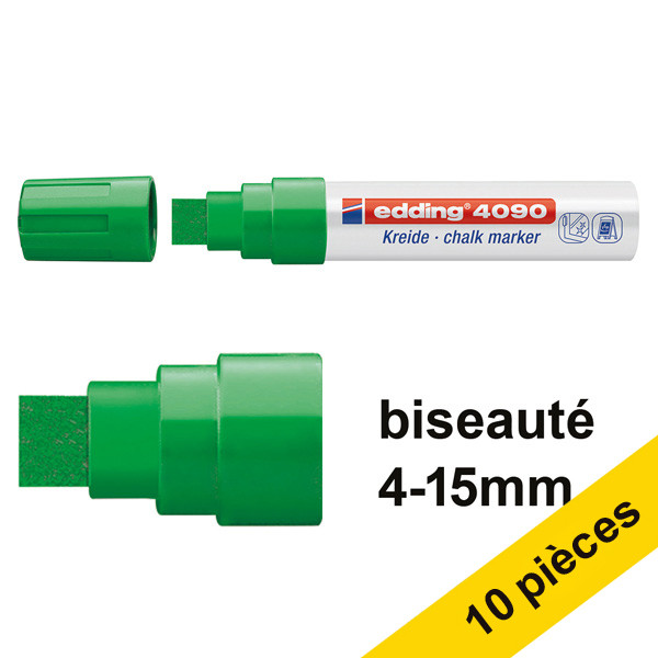 Offre : 10x Edding 4090 marqueur craie liquide (4 - 15 mm) - vert 239524 - 1