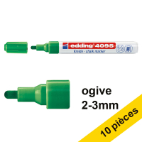 Offre : 10x Edding 4095 marqueur craie liquide (2 - 3 mm ogive) - vert 239802