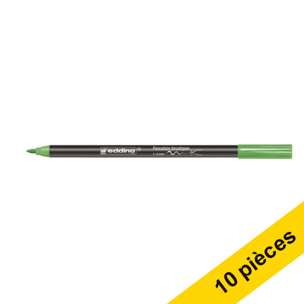 Offre : 10x Edding 4200 feutre pinceau pour porcelaine - vert clair 239817 - 1