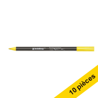 Offre : 10x Edding 4200 feutre pointe pinceau pour porcelaine (pointe pinceau 1 - 4 mm) - jaune
