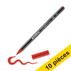 Offre : 10x Edding 4200 feutre pointe pinceau pour porcelaine (pointe pinceau 1 - 4 mm) - rouge 239819 - 1
