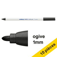 Offre : 10x Edding 4600 marqueur textile (1 mm ogive) - noir 239865