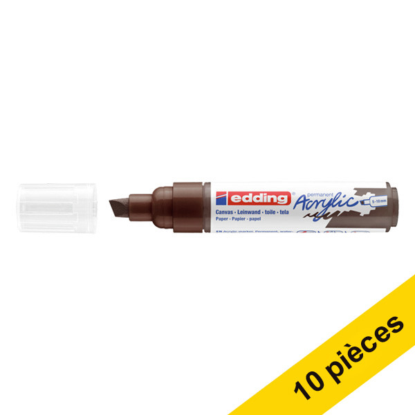 Offre : 10x Edding 5000 marqueur acrylique (5 - 10 mm biseautée) - chocolat 240240 - 1
